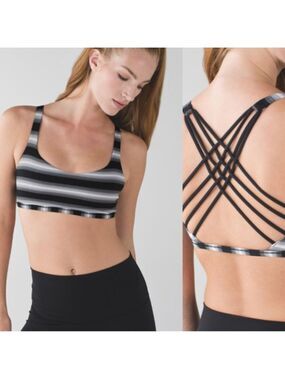 Lululemon Free To Be Wild Capilano Stripe Black White Size 6
